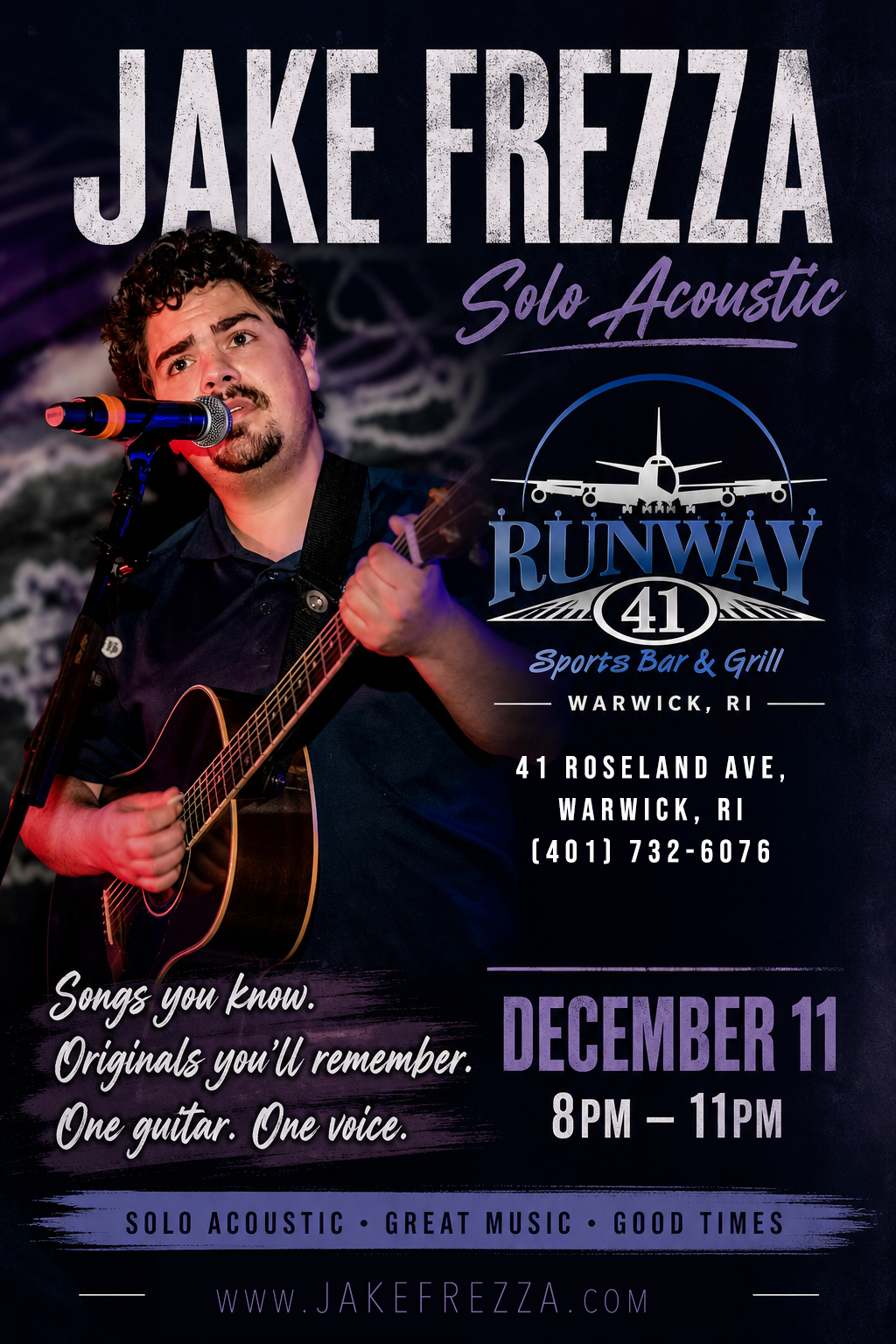 Jake Frezza live at Runway 41 flyer